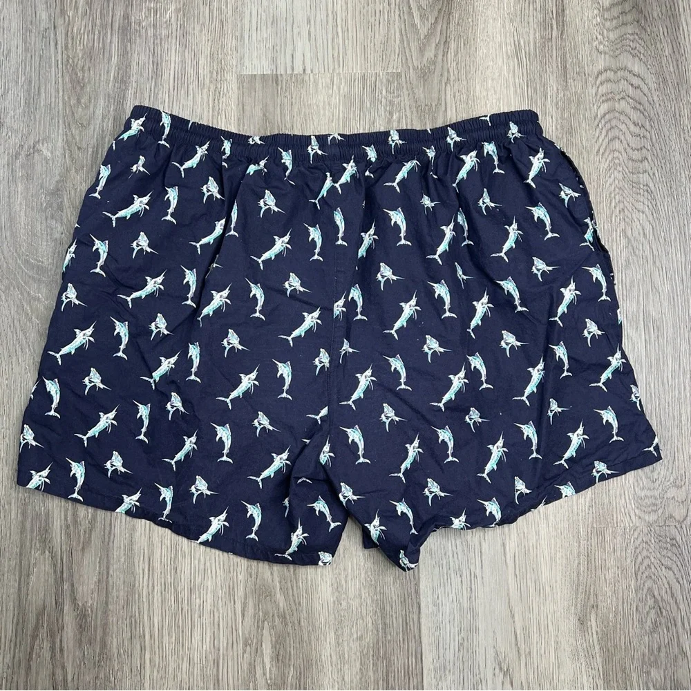 Vintage Polo Sport Ralph Lauren Shorts‎ Mens XXL Fish Print Swim Trunks Lined 5”